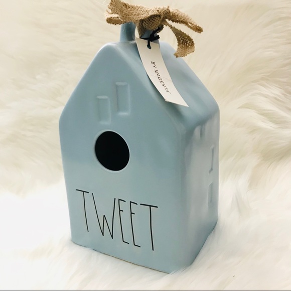 NWT Rae Dunn TWEET Pastel Blue Birdhouse